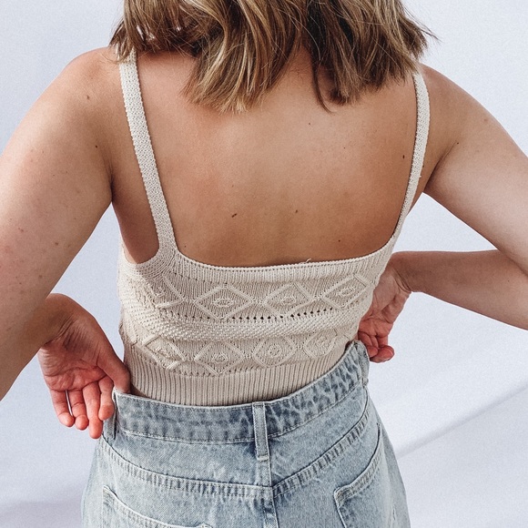 NWT Seven Wonders Rose Knit Tank Top - Picture 3 of 8